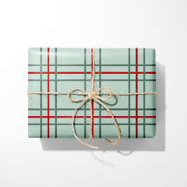 Vintage Plaid Christmas Wrapping Paper - Mint Cadeaupapier