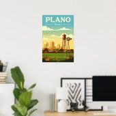 Vintage Plano Texas Poster (Thuiskantoor)