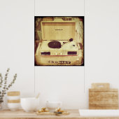 Vintage Platenspeler Poster (Keuken)