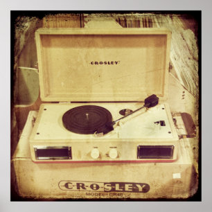 Vintage Platenspeler Poster