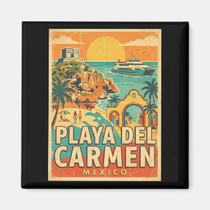 Vintage Playa Del Carmen Mexico Reis Souvenir Magneet
