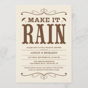 Vintage pluie Invitations Wedding showers