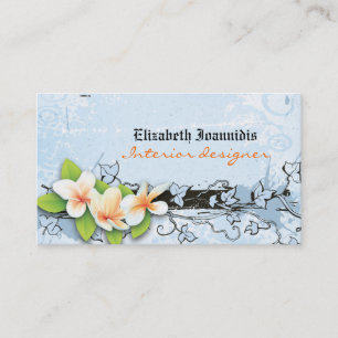 Vintage plumeria décorateur carte de visite