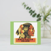 Vintage Pocatello Idaho Briefkaart (Staand voorkant)