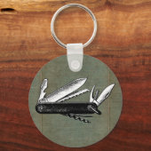 Vintage Pocket Knife Art Sleutelhanger (Voorkant)