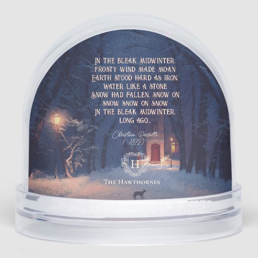 Vintage Poem Dark Academia Photo Snowglobe Sneeuwbol (Voorkant)