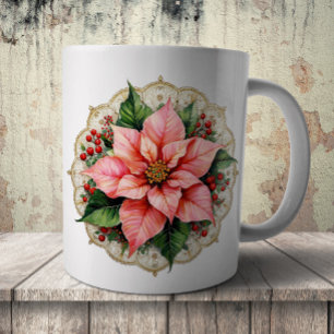 Vintage Poinsettia Kantwerk Onderzetter Koffiemok