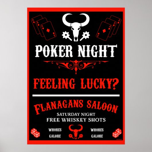 Vintage Poker Night Poster (Voorkant)
