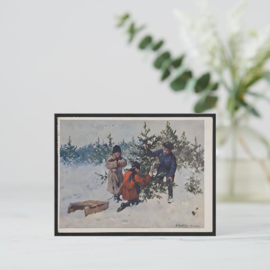 Vintage Poland Christmas Briefkaart (Staand voorkant)