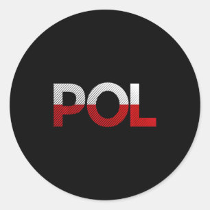 Vintage Polen Vlag Voetbal Sport Vlag Polen Burger Ronde Sticker