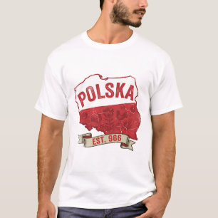 Vintage Polska Map T-Shirt – Poolse trots Est. 966