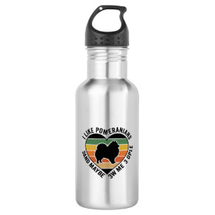 Vintage Pomeranian Hart Citaat Hond Liefhebber Shi Waterfles