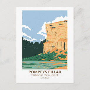 Vintage Pompeys Pillar National Monument Montana Briefkaart