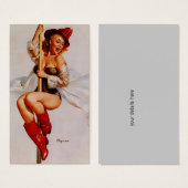 Vintage pompier Pin Up Girl Carte de visite (Devant & derrière)