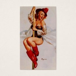 Vintage pompier Pin Up Girl Carte de visite