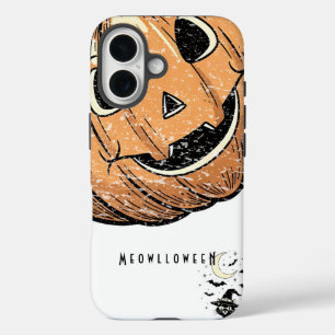 Vintage Pompoen Kat “Meowloween” iPhone Hoesje