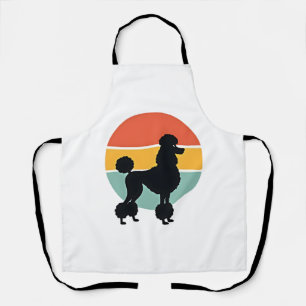 Vintage Poodle Zonsondergang Retro Honden Silhouet Schort