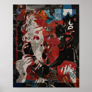 Vintage Pop Art Portret baby roept Poster