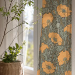 Vintage Poppy Art Nouveau Chaleureux Terre<br><div class="desc">Ce rideau captivant présente un bel arrangement de pavots fleuris dans un style Art Nouveau classique. L'élégant design floral prend vie avec des pavots orange vifs dressés contre un arrière - plan terreux de verdure et de bruns chauds, créant une esthétique harmonieuse et apaisante inspirée de la nature. Le détail...</div>