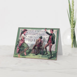 Vintage Porter la Verte Carte de la Fête de la Sai
