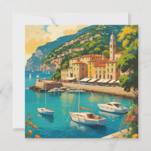 Vintage Portofino Genova Italy Feestdagenkaart