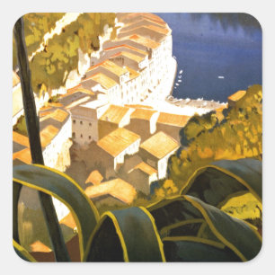 Vintage Portofino Italië Vierkante Sticker