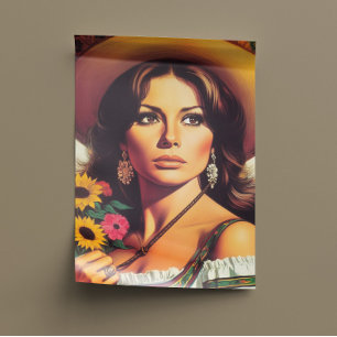 Vintage Portret Pin Up Tissuepapier