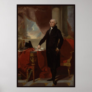 Vintage portret van president George Washington Poster
