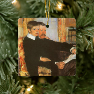 Vintage portret van vader en zoon door Mary Cassat Keramisch Ornament