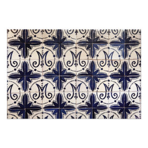 Vintage Portugese azulejo Foto Afdruk