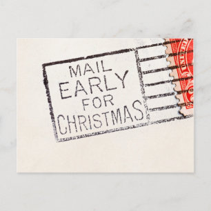 Vintage Post vroeg voor Kerstmis Geannuleerde Feestdagenkaart