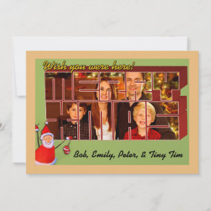 Vintage Postcard Style Christmas Feestdagenkaart