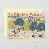 Vintage Poster Briefkaarten - Fietsen (Voorkant / Achterkant)