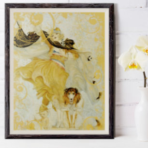 Vintage Poster Collie Hond en Mode Diva