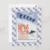 Vintage-poster, Ecole de Ski Briefkaart (Voorkant / Achterkant)