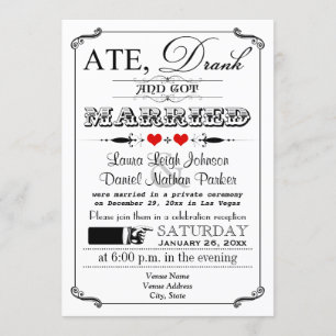 Vintage Poster en Chalkboard Wedding Invitation 5 Kaart