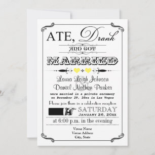 Vintage Poster en Chalkboard Wedding Invitation 7 Kaart