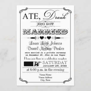 Vintage Poster en Chalkboard Wedding Invitation 9 Kaart