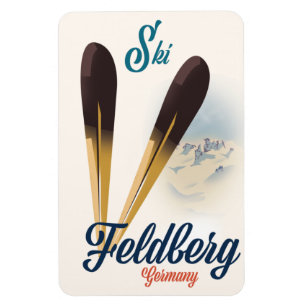 Vintage poster Feldberg Duitsland skiën Magneet