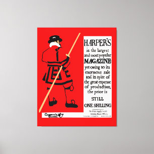 Vintage Poster Harper's Magazine Beefeater Canvas Afdruk