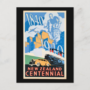 Vintage poster - New Zealand Centennial, Briefkaart