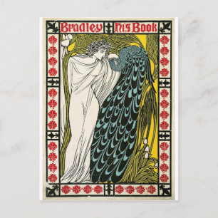 Vintage poster:Peacock:Vrouw Briefkaart