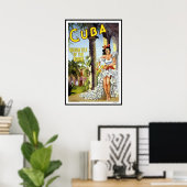 Vintage Poster print Cuba Holiday Grote (Thuiskantoor)