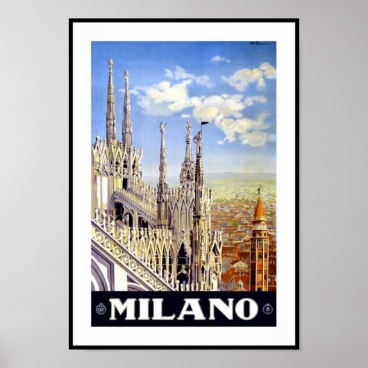 Vintage Poster Print Milano Milan Italië (Voorkant)