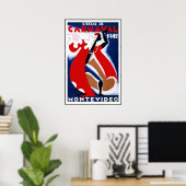 Vintage Poster Print Montevideo Uruguay Fiestas (Thuiskantoor)