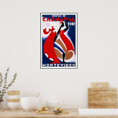 Vintage Poster Print Montevideo Uruguay Fiestas (Keuken)