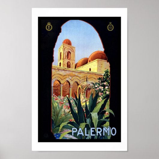 Vintage Poster Print Palermo Sicilië (Voorkant)