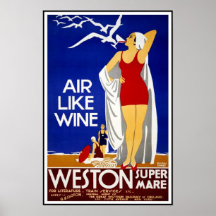 Vintage Poster Print Weston Super Mare