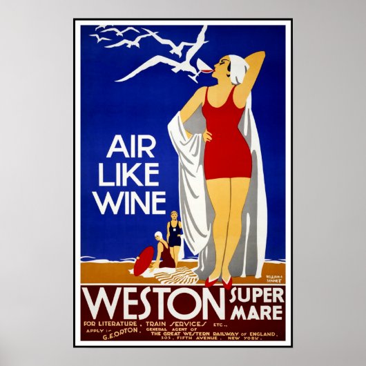 Vintage Poster Print Weston Super Mare (Voorkant)