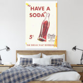 Vintage Poster Soda Canvas Afdruk (Insitu (Slaapkamer))